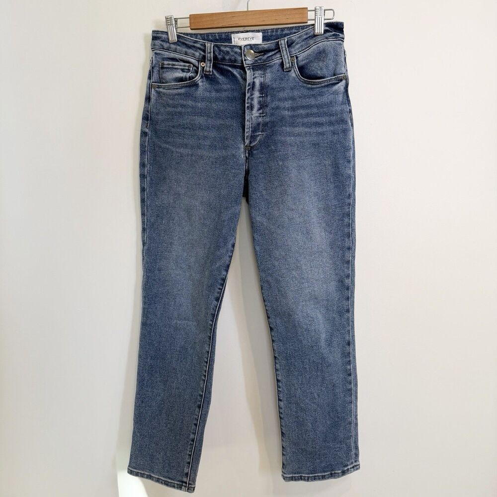 Evereve Jeans Women’s Size 28 Blue The Ever Straight High Rise Fit Medium Wash